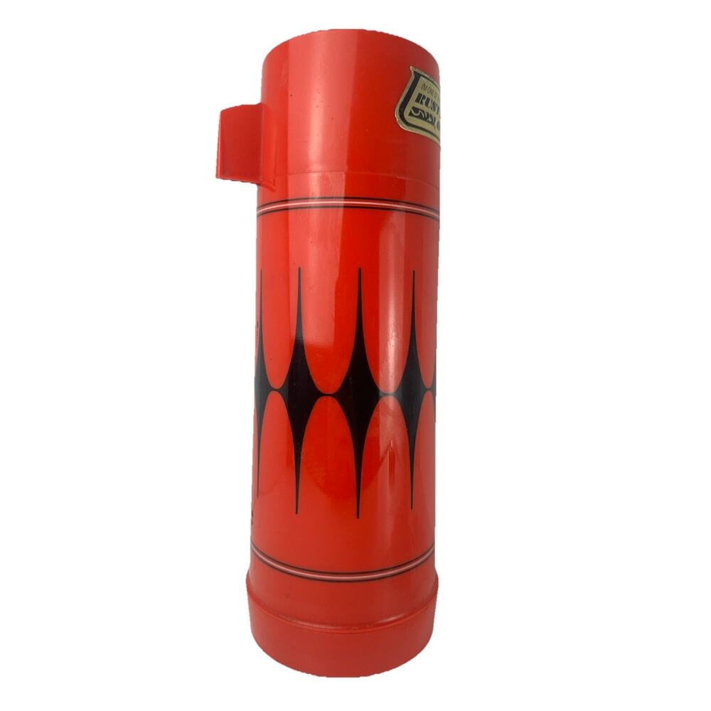 Vintage Aladdin's Vanguard 32C-Cup Quart Thermos Bottle Black Diamond Design 12"